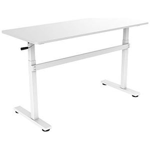 LogiLink EO0027W - handmatig verstelbare zit-/staande werkplek (hoogte 700-1170 mm), tafelblad = 1400 x 600 x 18 mm, perfect voor kantoor/school/thuis etc.