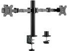 LogiLink - Monitorhouder - Zwart - Staal - Bevestigingskit voor 2 LCD-schermen