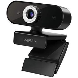 LogiLink UA0368 USB HD-webcam met microfoon voor scherpe videogesprekken met familie, vrienden/professionals (Skype, Team, Google Meet, Facebook.)