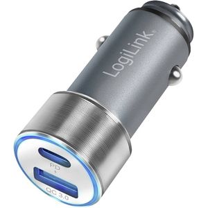 LogiLink auto power adapter - USB, USB-C - 36 Watt