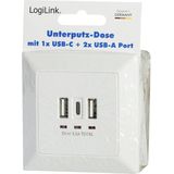 LogiLink PA0254 Inbouwdoos Met USB-laaduitgang Wit