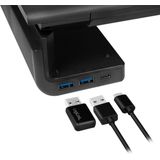LogiLink - BP0141 - Ergonomische Monitorverhoging - Zwart - Met USB-poorten