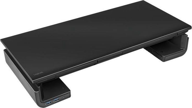 LogiLink - BP0141 - Ergonomische Monitorverhoging - Zwart - Met USB-poorten