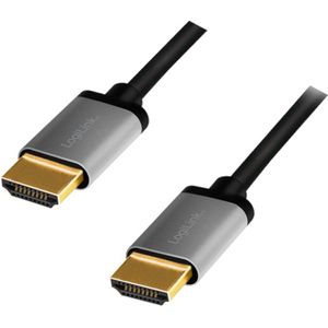 LogiLink - HDMI AV Aansluitkabel - Zwart-grijs - 2 m - Ondersteunt 4K/60 Hz