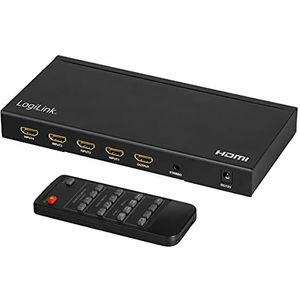 LogiLink - HD0053 - HDMI-schakelaar - 4-poort - UHD 4K/30 Hz - Met afstandsbediening