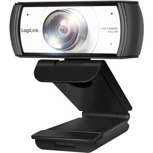 LogiLink - Conference HD USB Webcam - Full HD - 120° Kijkhoek - Ingebouwde Microfoon