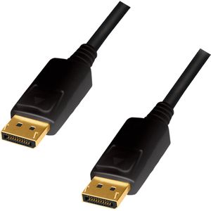 LogiLink CD0101 - DisplayPort-kabel, DP/M naar DP/M, 4K/60 Hz, CCS, zwart, 2 m