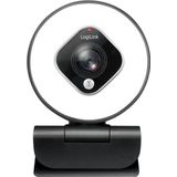 LogiLink UA0384 - Full HD USB-webcam - 76° Groothoeklens - Dubbele Microfoon - Ringlicht