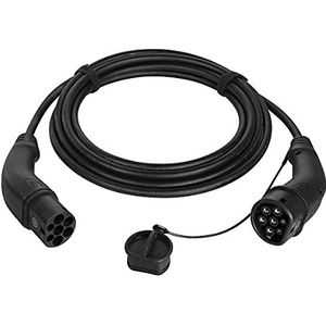 Harting EVC0105 - E-auto-oplaadkabel type 2, 3-fase, 20 A, 11 kW, 5 m/gecertificeerde kabel, zwart