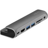 LogiLink UA0385 USB 3.2 Gen 1 docking station voor iPad Air, iPad Mini en iPad Pro 7 Port USB-C PD zilver/zwart