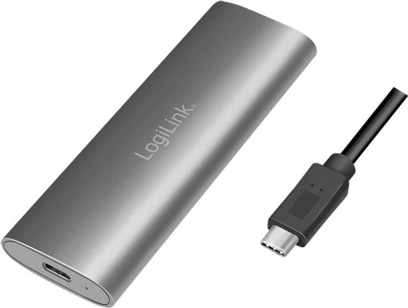 LogiLink UA0389 SATA-HDD-behuizing M.2 PCIe NVMe SSD, M.2 SATA SSD USB-C