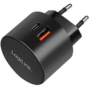 LogiLink PA0274 USB-C PD (Power Delivery) en 1x USB-A QC 3.0 (Quick Charge), 20W