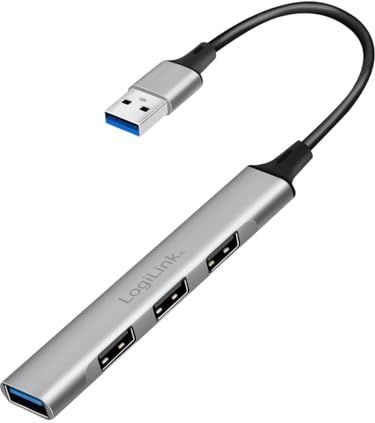 LogiLink - UA0391 - USB 3.0-hub - Aluminium - Grijs - 4 Poorten