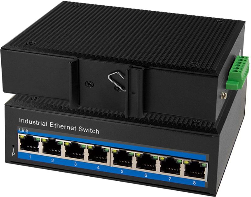 LogiLink - NS200 - Ethernet Schakelaar - 8-Port - 10/100 Mbps - DIN Rail Montage