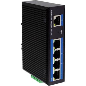 LogiLink - NS202 - Gigabit Ethernet Schakelaar - Zwart - 5-poorts, 10/100/1000 Mbps, DIN Rail Montage
