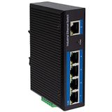 LogiLink - NS202P - Industriële Gigabit Ethernet Switch - Zwart - 5-poorts - PoE