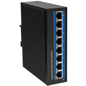 LogiLink NS203P - Industriële Gigabit Ethernet Switch, 8-Port 10/100/1000 Mbps, met PoE (Power Over Ethernet)