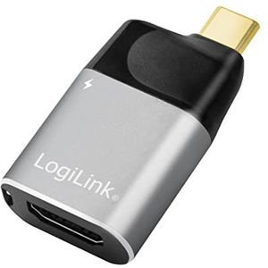 LogiLink CUA0203 - USB 3.2 Gen2 (type-C) naar HDMI (type-A) adapter, Ultra HD tot 4K, PD 3.0 USB-C poort (Power Delivery), zwart/grijs