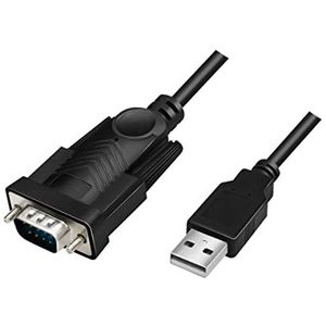 LogiLink AU0048A USB 2.0 adapterkabel (type A) naar serieel (RS232-9-polig) voor Win 11, lengte 1,5 m