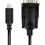LogiLink Serieel Adapter USB-C 2.0 naar D-sub 9-Pins 1.2 m Zwart