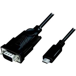 LogiLink Serieel Adapter [1x USB-C 2.0 stekker - 1x D-sub stekker 9-polig] 1.2 m Zwart
