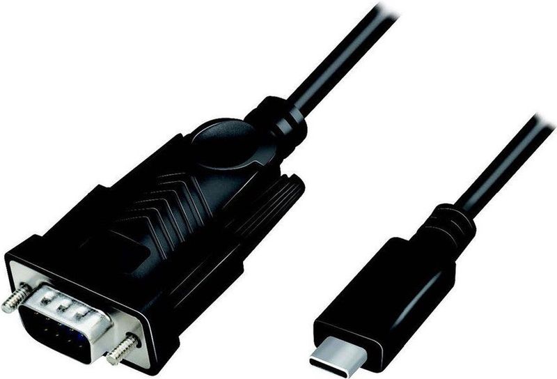 LogiLink Serieel Adapter USB-C 2.0 naar D-sub 9-Pins 1.2 m Zwart
