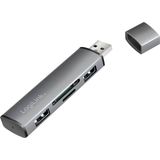 LogiLink UA0394 USB 3.2 Gen 2-hub Met Aluminium Behuizin - Met Ingebouwde SD-kaartleze