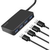 LogiLink - USB 3.2 Hub - 4 Poorten - Zwart - Kunststof - Overstroom- en Overspanningsbeveiliging