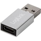 LogiLink USB 3.2 Gen1 Type-C, USB-A (mannelijk) naar USB-C (female) adapter, zilver