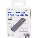 LogiLink USB-C Dockingstation - Apple - 4-in-1 - Zilver