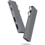 LogiLink USB-C Dockingstation - Apple - 4-in-1 - Zilver