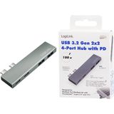 LogiLink USB-C Dockingstation - Apple - 4-in-1 - Zilver