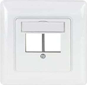 Aansluitdoos - Signaalwit - Geschikt voor 2 Keystone Modules - Compleet met Frame en Draagring