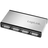 LogiLink - USB 2.0 Hub - Zilver - Aluminium Behuizing - 4 Poorten