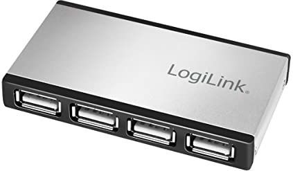 LogiLink - USB 2.0 Hub - Zilver - Aluminium Behuizing - 4 Poorten