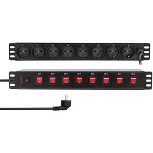 LogiLink - PDU8D01 - Stekkerdoos - 8 x CEE - 2 meter - Met Schakelaar
