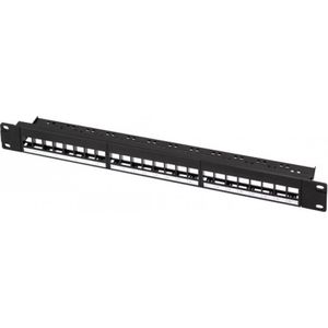 LogiLink - NK4065 - Patchpanel - Zwart - 19" voor 24 Keystone-modules - 1 HE