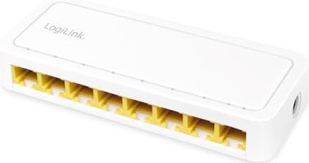 LogiLink - 8-poorts - Netwerkswitch - Zwart - 10/100/1000 Mbit/s, Plug and Play, Ventilatorloos