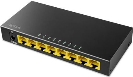 LogiLink - 8-poorts Netwerkschakelaar - Metalen Behuizing - 8 Gigabit Ethernet Poorten - Plug and Play