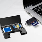 Geheugenadapter - USB-A en USB-C - Zwart - Voor SD/microSD-kaarten
