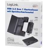 Geheugenadapter - USB-A en USB-C - Zwart - Voor SD/microSD-kaarten