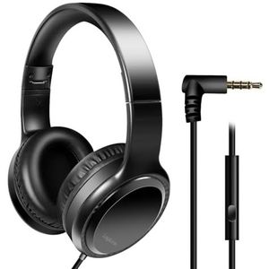 LogiLink Stereo-headset met microfoon, verstelbaar en inklapbaar, aansluiting via 3,5 mm jack (hoek 90 graden), kabellengte = 1,20 m