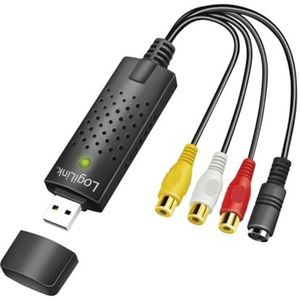 LogiLink VG0030A USB 2.0 audio-/videorecorder, 3x RCA + miniDIN5 (S-Video) voor Windows 7/8/10/11, Mac OS 10.7 of hoger, Android 5.0 of hoger