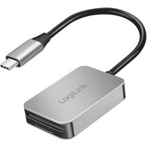 LogiLink CR0050 - Double lecteur de cartes, USB-C 3.2 Gen1 pour cartes SD, SDHC, SDXC, microSD, SDHC, SDXC, MMC et RS MMC jusqu'à 1 To, aluminium