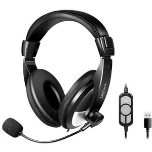 LogiLink - Stereo-Headset - Zwart - Geïntegreerde Afstandsbediening