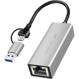 LogiLink UA0422 - USB naar RJ45 Netwerkadapter - 2,5G - Compatibel met Thunderbolt 3/4