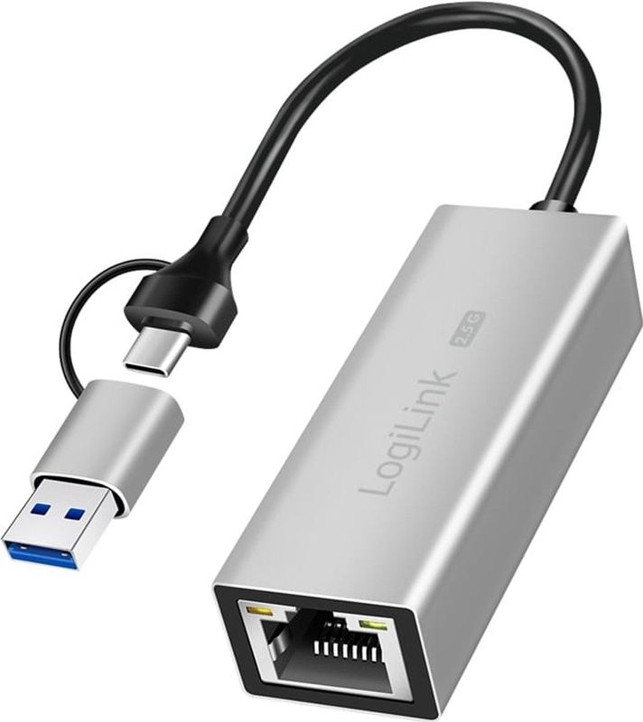 LogiLink UA0422 - USB naar RJ45 Netwerkadapter - 2,5G - Compatibel met Thunderbolt 3/4