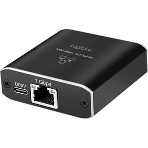 LogiLink - NS0011 - Gigabit Ethernet-Splitter - Zwart - 1000 MBit/s