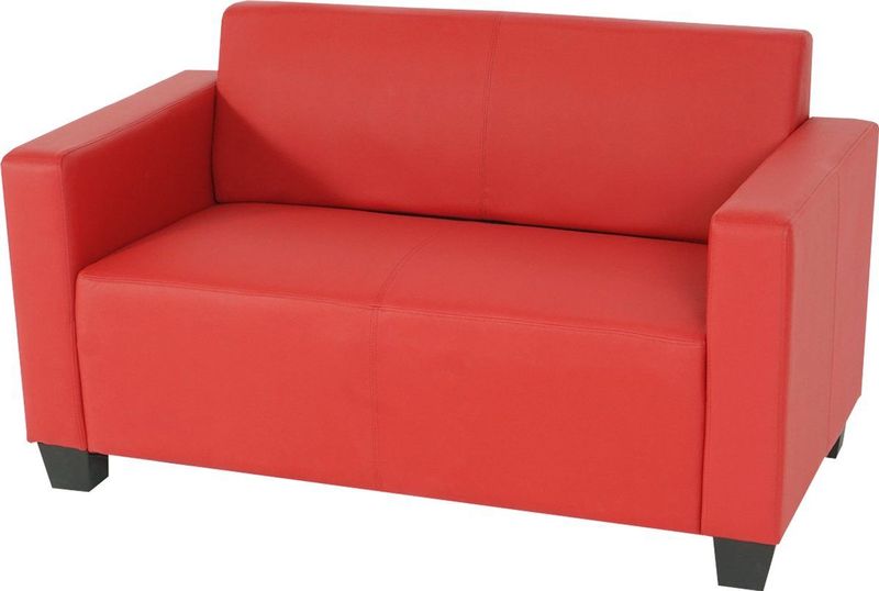 2er Sofa Couch Moncalieri Loungesofa Kunstleder ~ rot