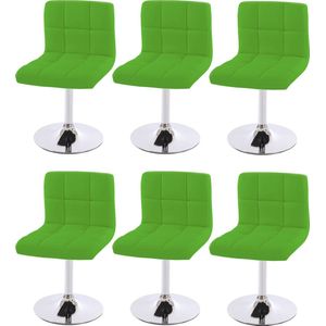 Set van 6 eetkamerstoelen Bureaustoel Stoel Kavala kunstleer chroom ~ groen